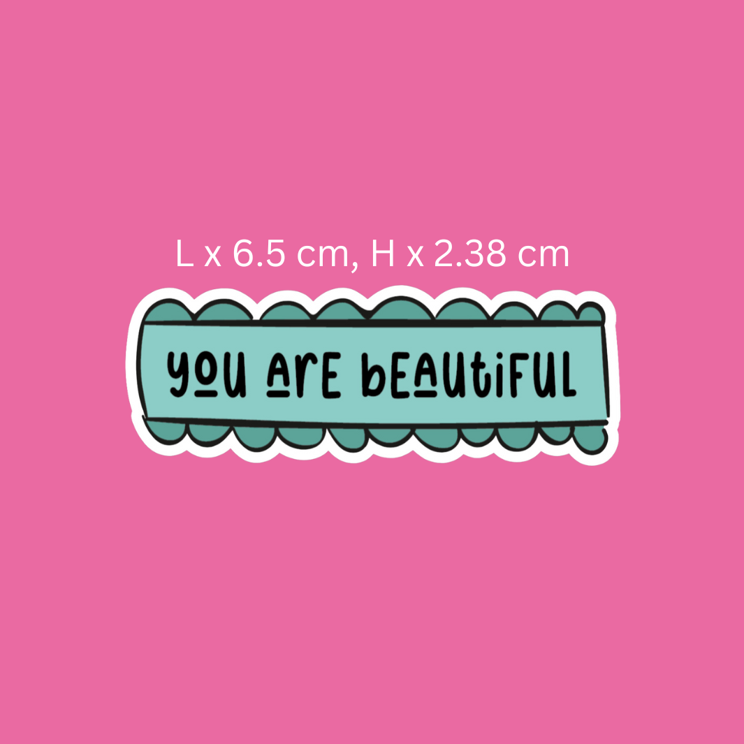 Pk of 3 You Are Strong, Brave and Beautiful Stickers