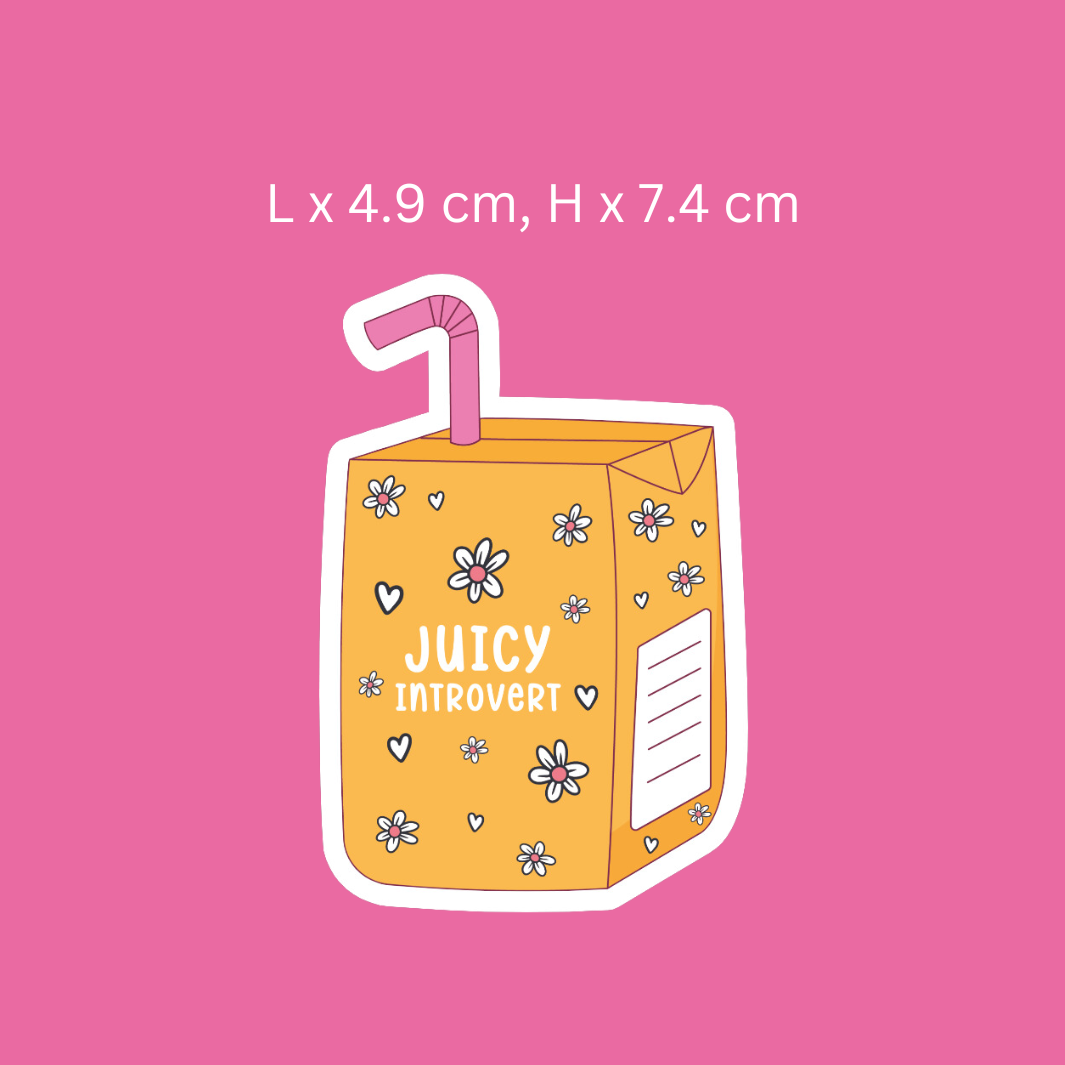 Juicy Introvert Carton Sticker
