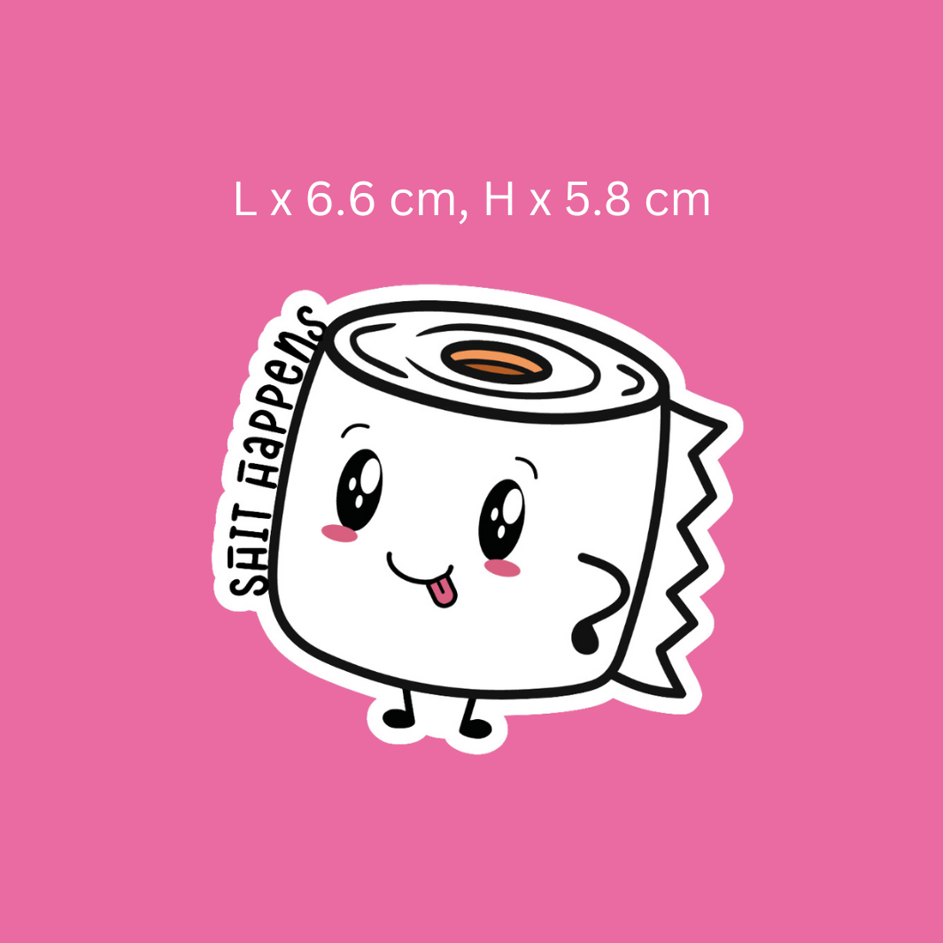 Shit Happens Cute Toilet Roll Sticker