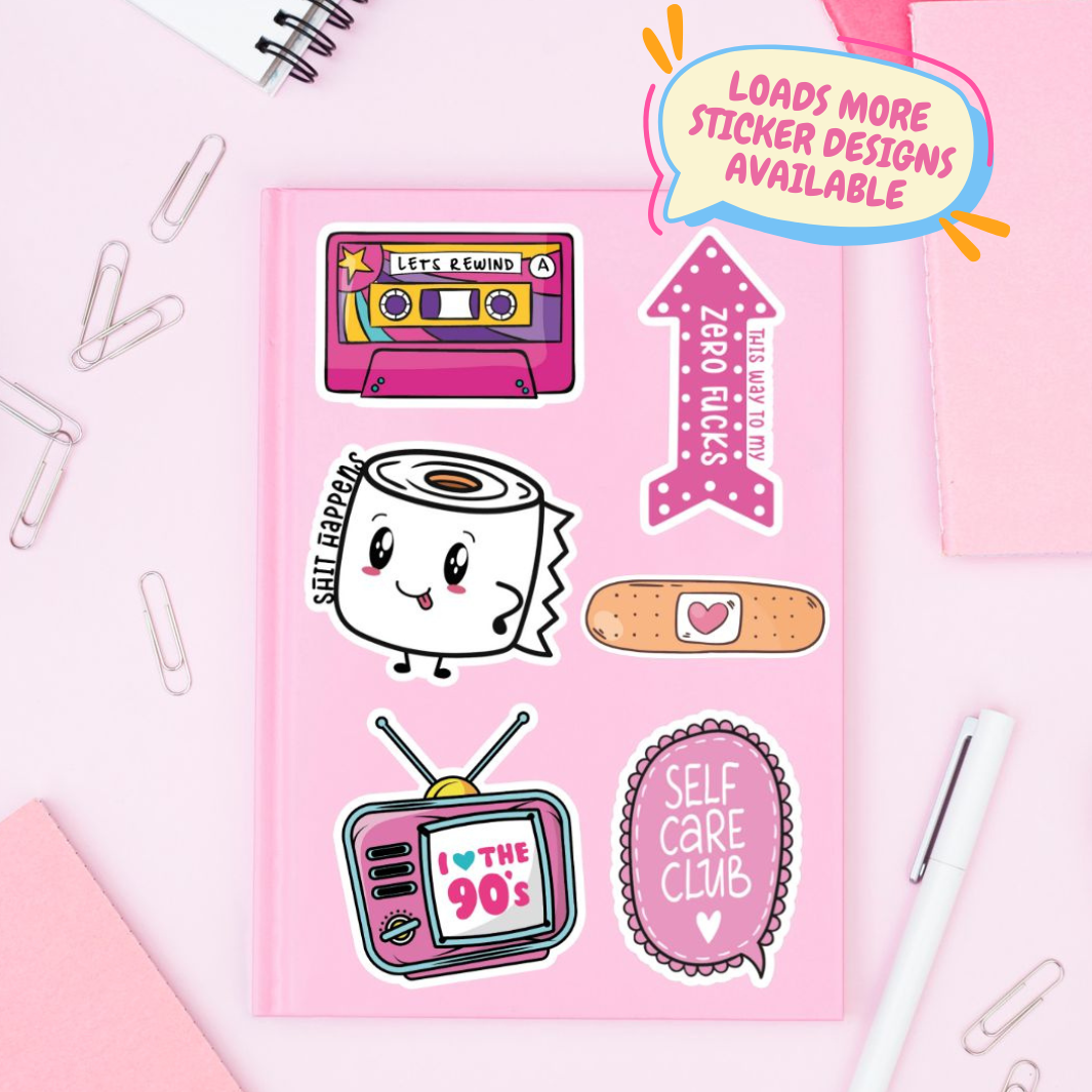 Welcome to the Zero Fucks Club Smiley Face Sticker Pink