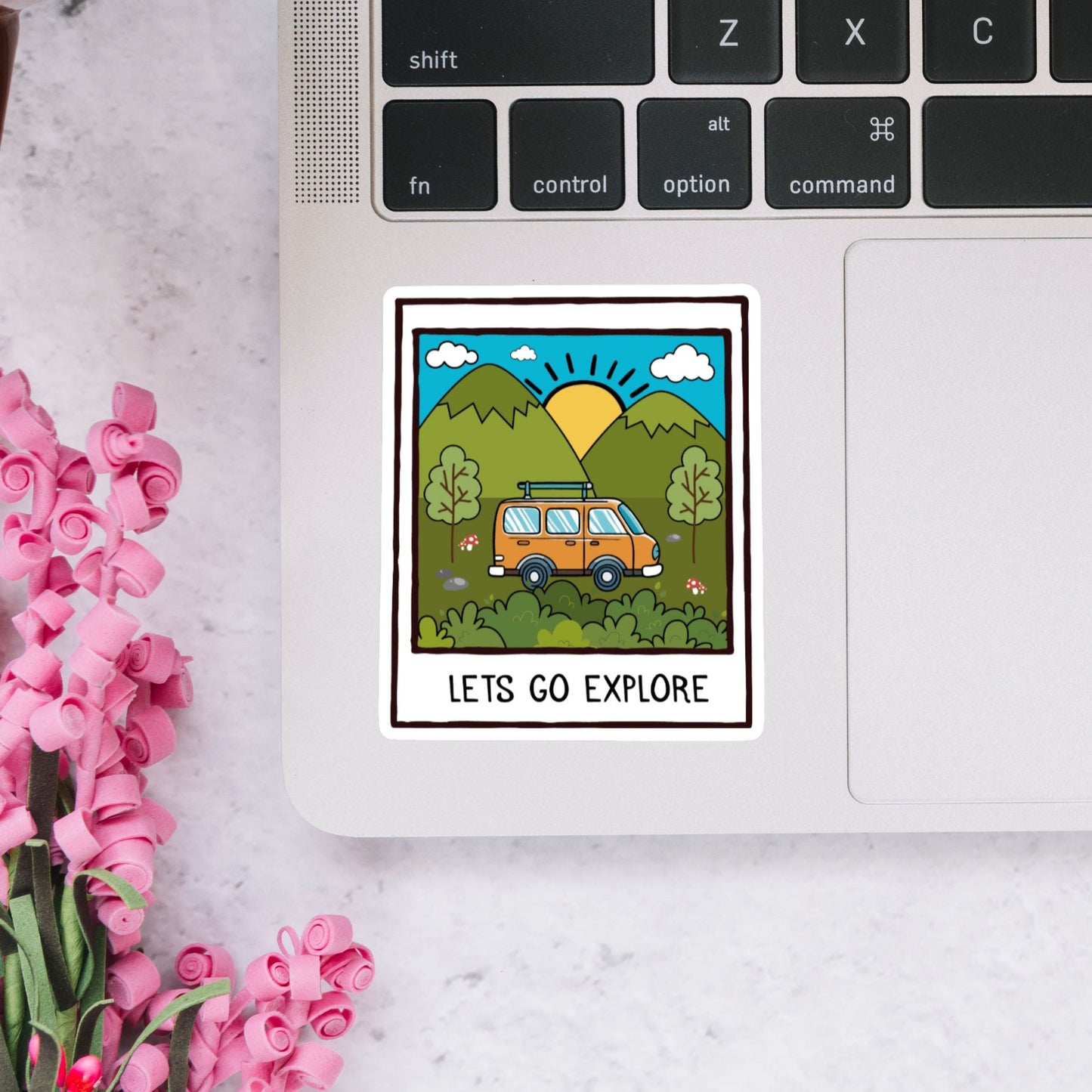 Lets Go Explore Doodle Sticker