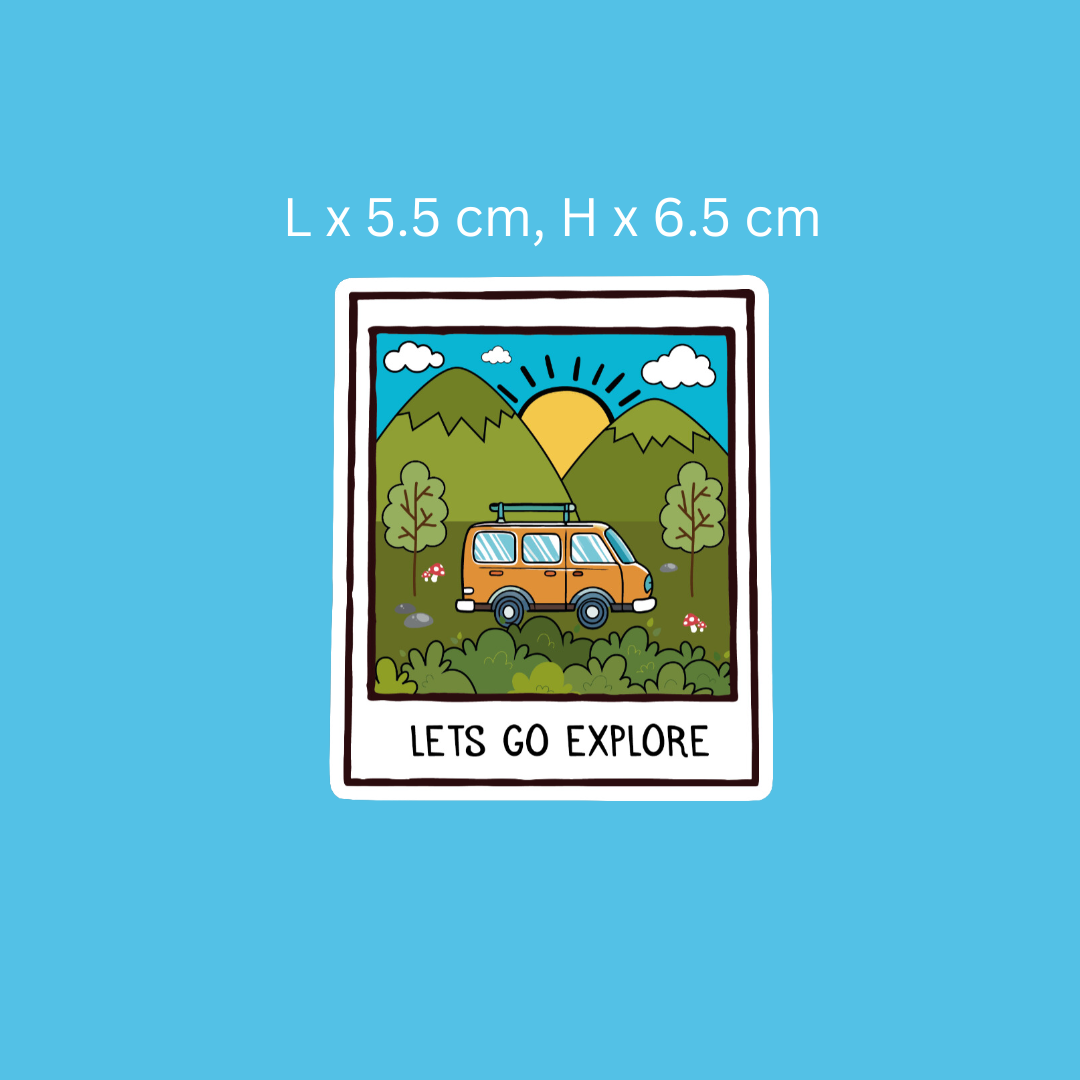 Lets Go Explore Doodle Sticker