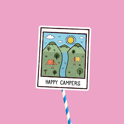 Happy Campers Doodle Sticker