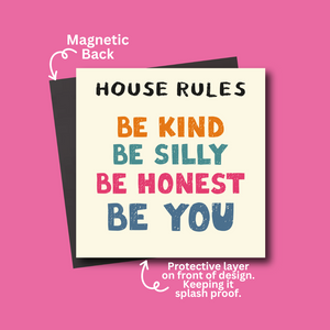 Fun House Rules Fridge Magnet