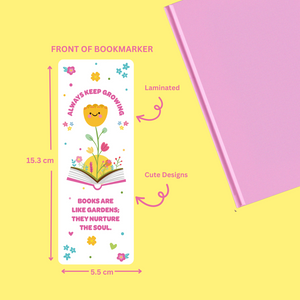 Books Are Like Gardens Pink Bookmarker