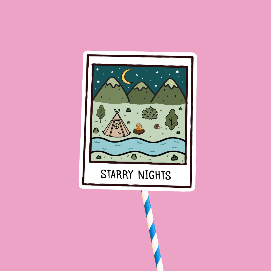 Starry Nights Doodle Sticker