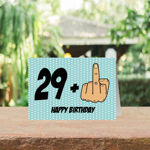 Funny 30th Middle Finger Birthday Card for Him