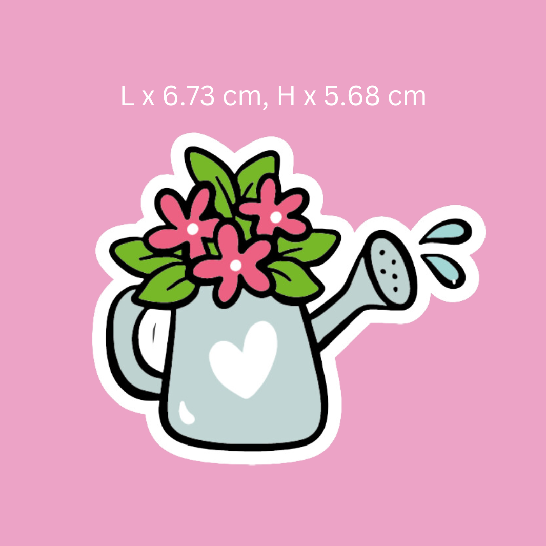 Watering Can Flowers Sticker