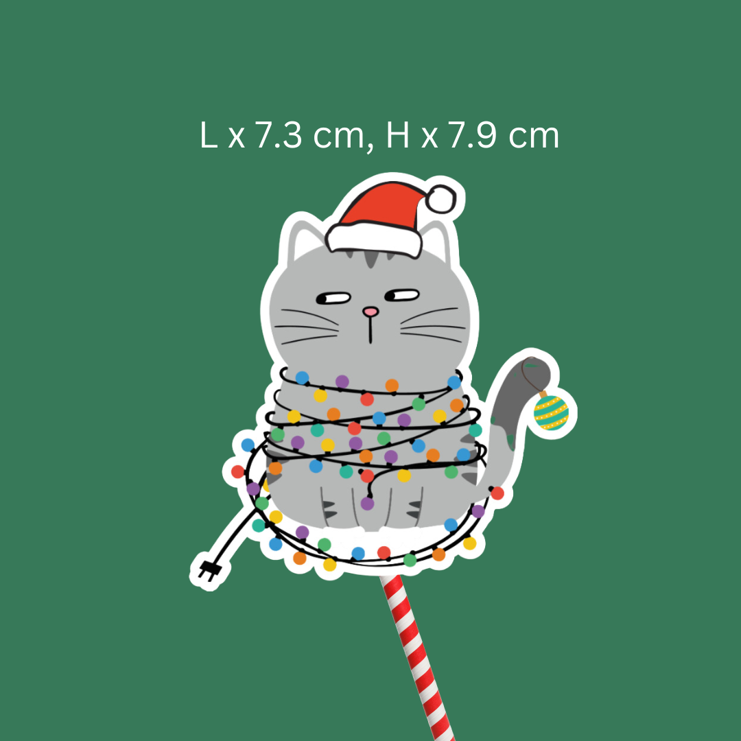 Naughty Christmas Cat Sticker