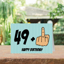 Load image into Gallery viewer, Funny 50th Middle Finger Birthday Card for Him
