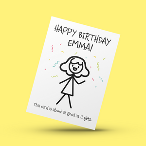 Stickwomen Funny Birthday Card