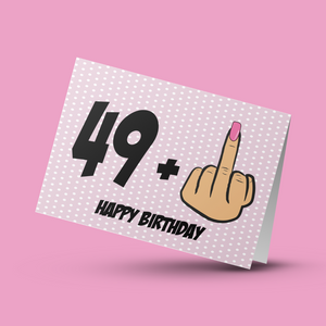 Funny 50th Middle Finger Birthday Card for Her