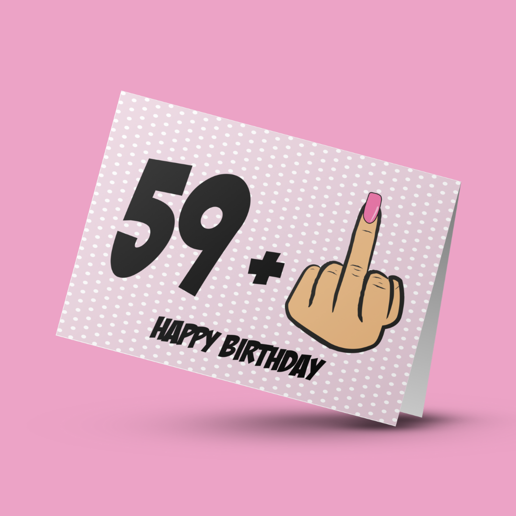 Funny 60th Middle Finger Birthday Card for Her