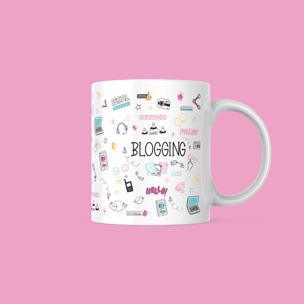Blogging Essentials Doodle Mug