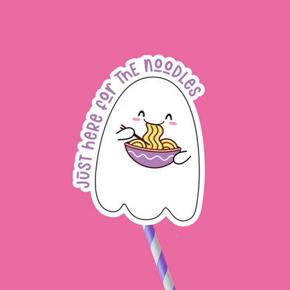 Just Here For The Noodles Ghostie Sticker