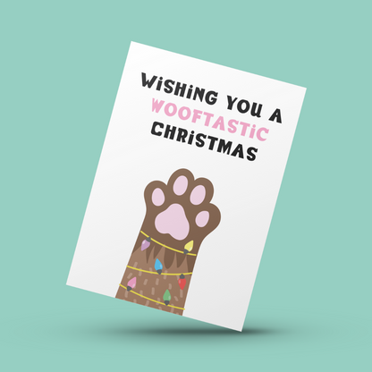 Wishing You a Wooftastic Christmas Dog Card