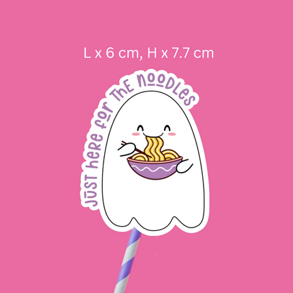 Just Here For The Noodles Ghostie Sticker