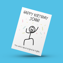 Load image into Gallery viewer, Stickman Funny Birthday Card
