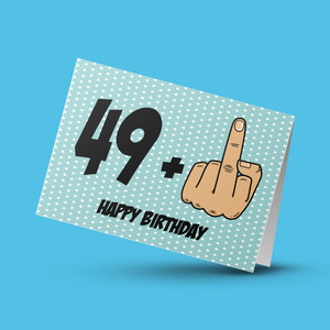 Funny 50th Middle Finger Birthday Card for Him
