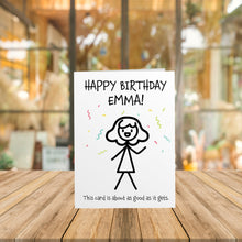 Load image into Gallery viewer, Stickwomen Funny Birthday Card
