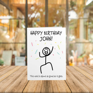 Stickman Funny Birthday Card