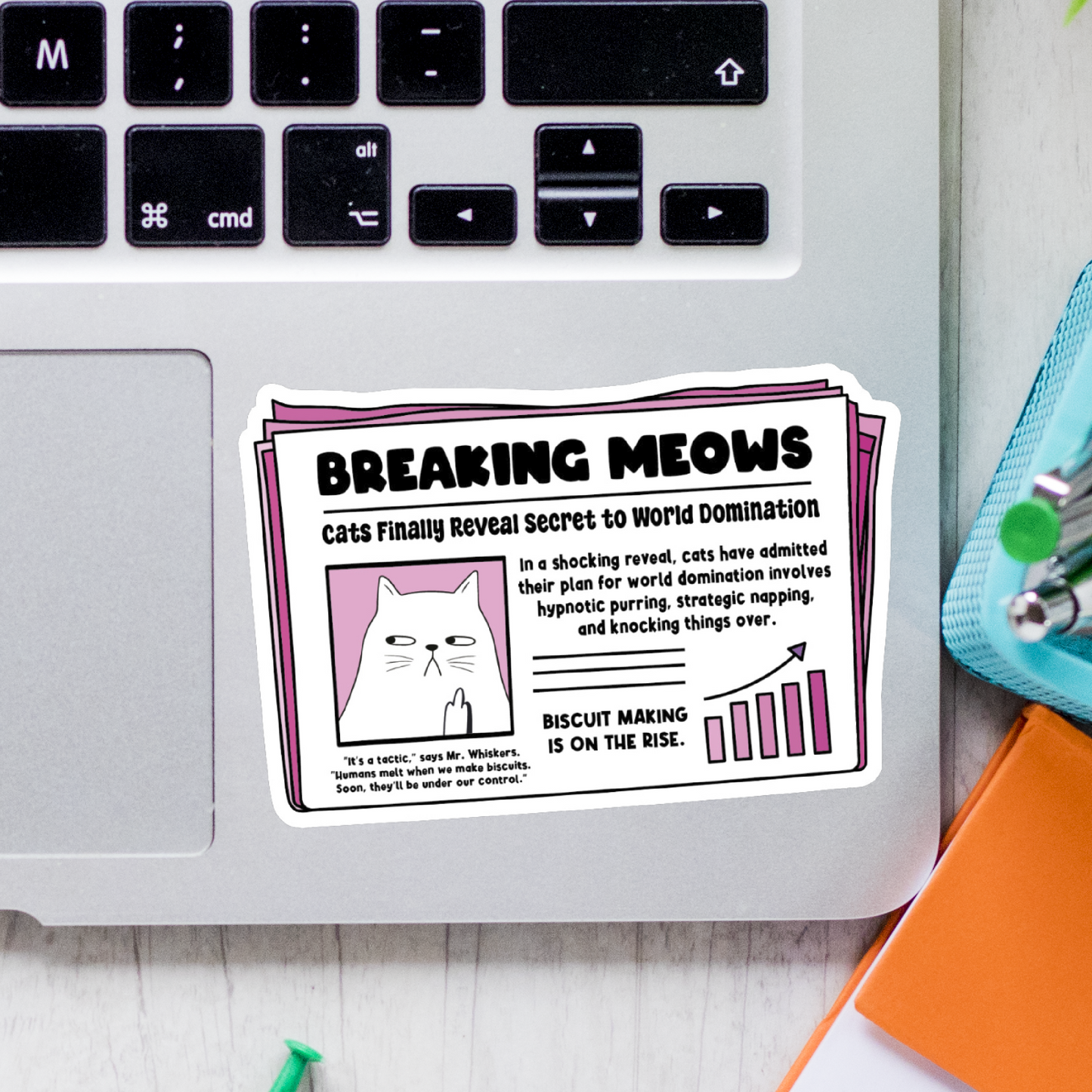 Breaking Meows Cat Sticker