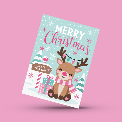 Merry Christmas Little Reindeer Card