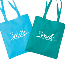 Load image into Gallery viewer, Smile it Looks Good on You Shoulder Tote Bag
