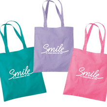 Load image into Gallery viewer, Smile it Looks Good on You Shoulder Tote Bag
