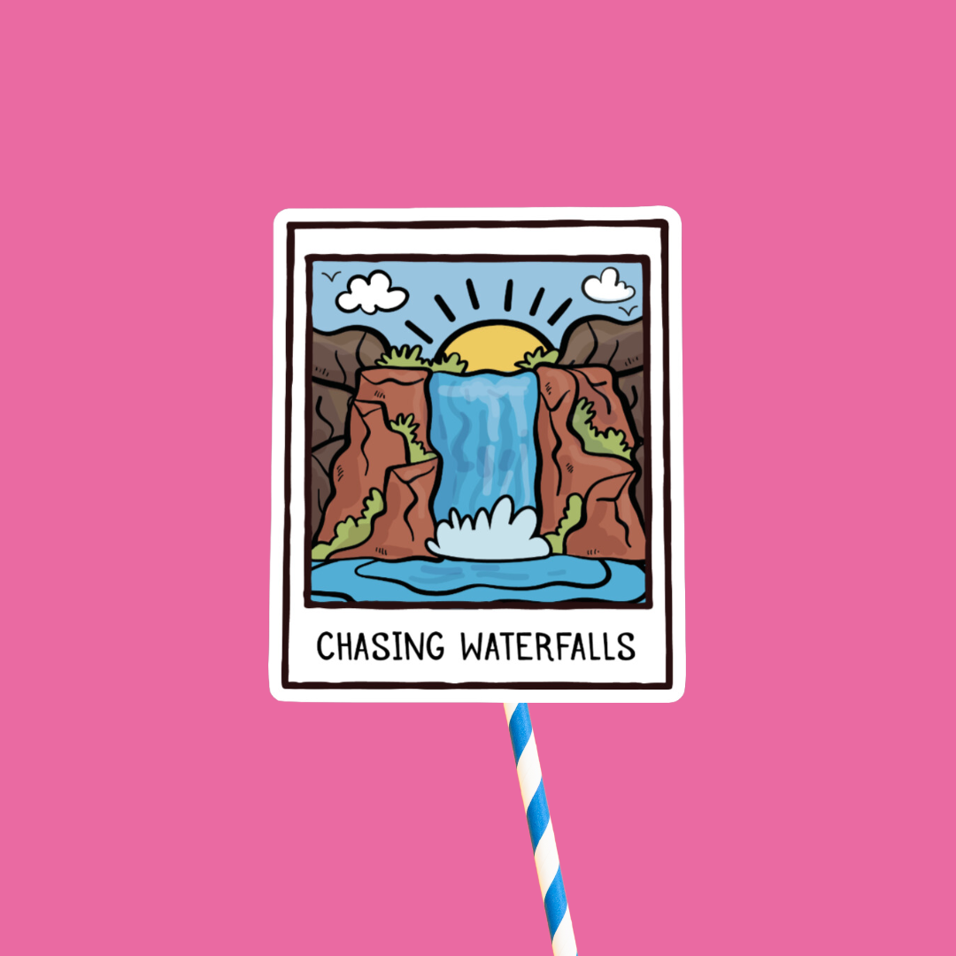 Chasing Waterfalls Doodle Sticker