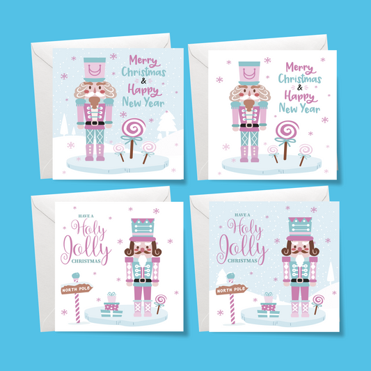Pack of 4 Merry Christmas Nutcrackers Cards