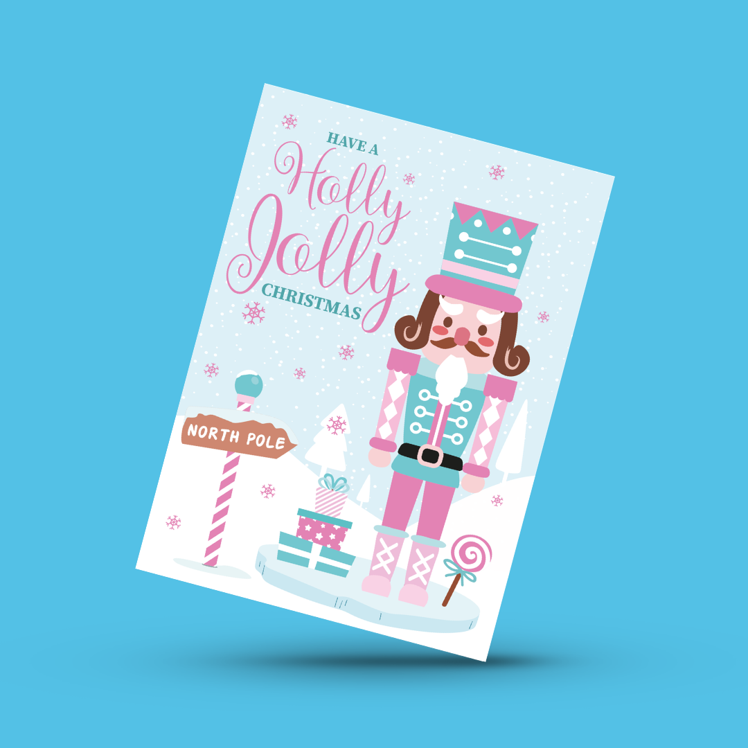 Holly Jolly Nutcracker Christmas Card