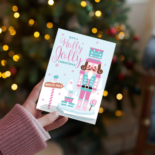 Holly Jolly Nutcracker Christmas Card