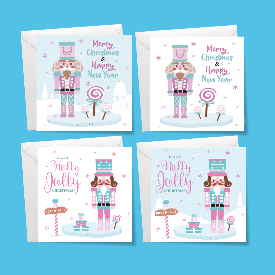 Pack of 4 Merry Christmas Nutcrackers Cards