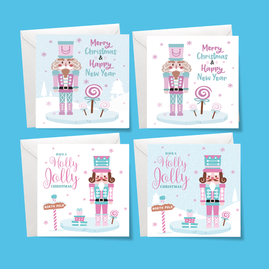 Pack of 4 Merry Christmas Nutcrackers Cards