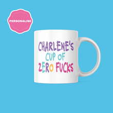 Load image into Gallery viewer, Felt Tip Cup of Zero Fucks (Personalised) Mug
