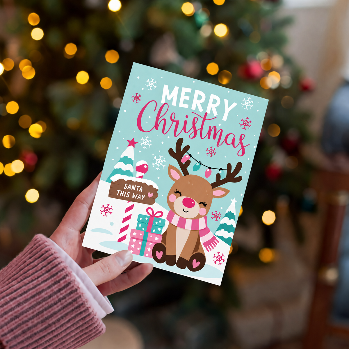 Merry Christmas Little Reindeer Card