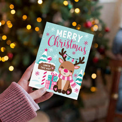 Merry Christmas Little Reindeer Card