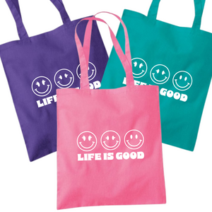 Smileys Life is Good Shoulder Tote Bag