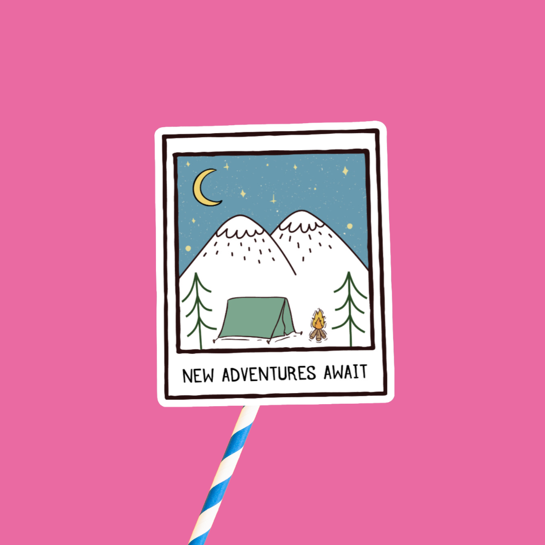 New Adventures Await Sticker