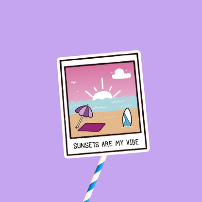 Sunsets Are My Vibe Doodle Sticker