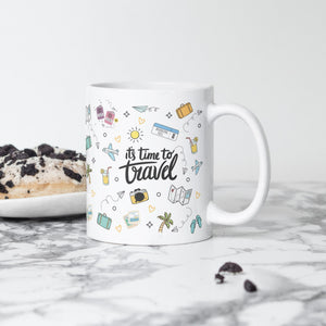 It's Time To Travel Doodle Mug