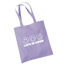 Load image into Gallery viewer, Smileys Life is Good Shoulder Tote Bag
