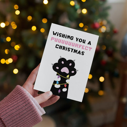 Wishing You a Puuuuuurfect Christmas Cat Card
