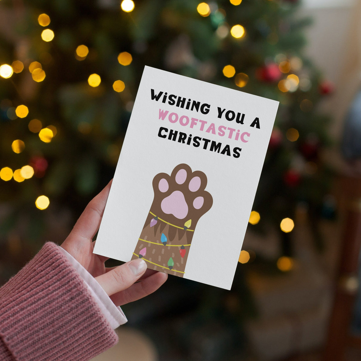 Wishing You a Wooftastic Christmas Dog Card