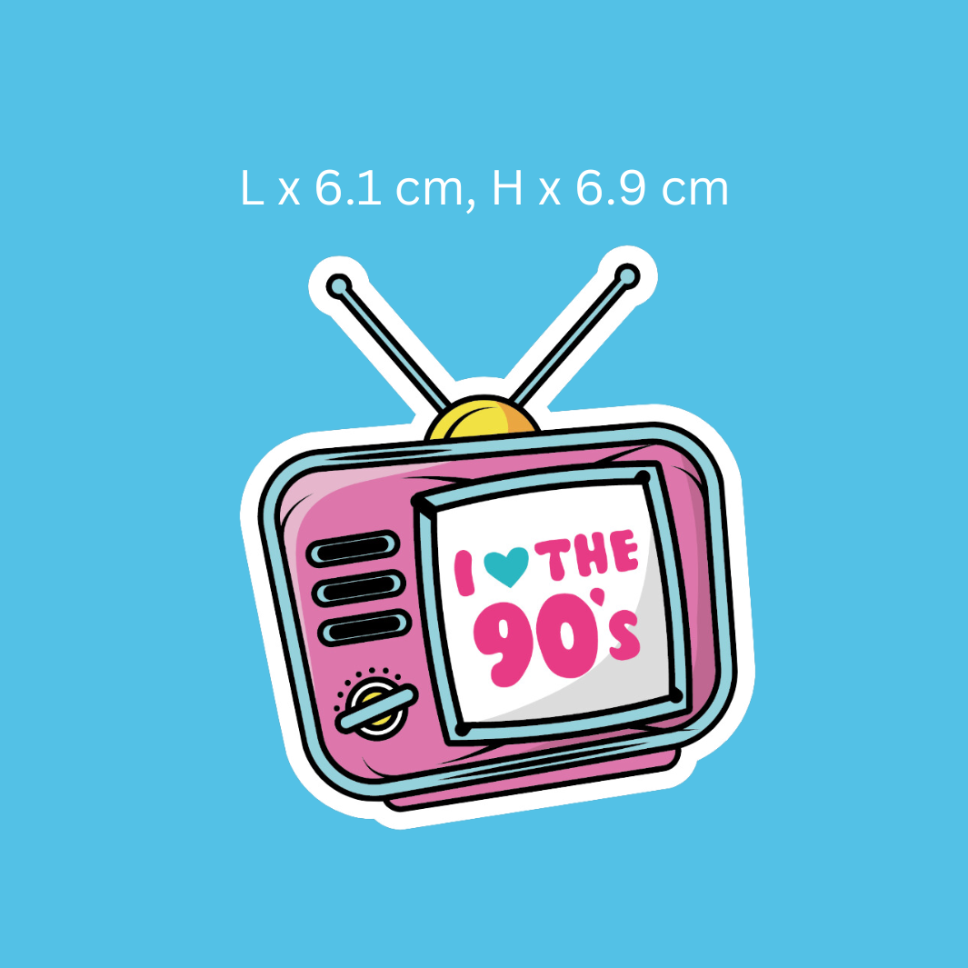 I Love The 90s TV Retro Sticker