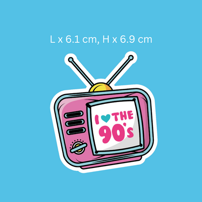 I Love The 90s TV Retro Sticker