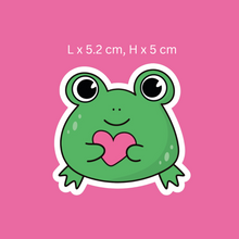 Load image into Gallery viewer, Cute Frog Heart Sticker
