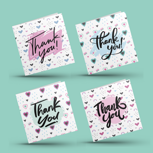 Pack of 4 Thank You Colourful Cards Pack