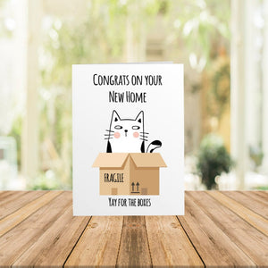New Home Cat in the box / New Home Card